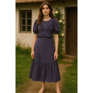 Urban Outfitters Uma Eyelet Maxi Dress Women's 4 Cottagecore Feminine Coquette